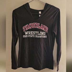Ladirs Black Timberlane Wrestling V-Neck Hoodie Size Small